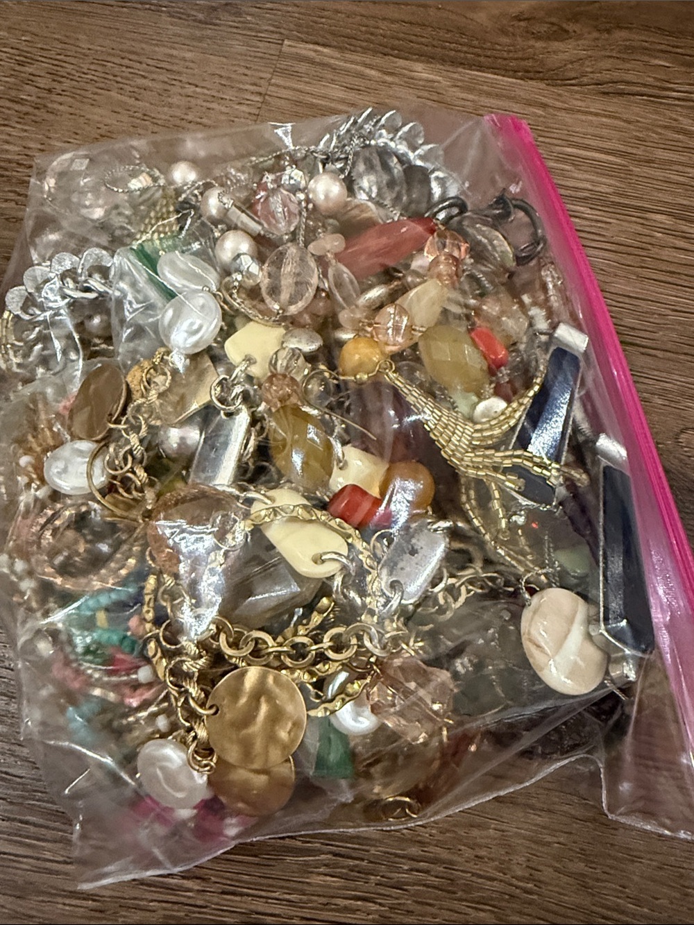 Grab bag of jewelry earrings brooches necklaces